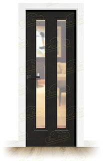 Puerta Premium LP-C2-V2 Lacada Blanca y Negra de Interior en Block (Maciza)