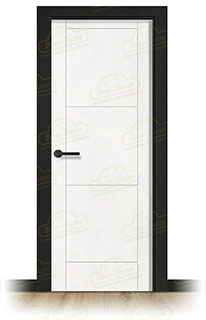 Puerta Premium PVP4M Lacada Blanca y Negra de Interior en Block (Maciza)