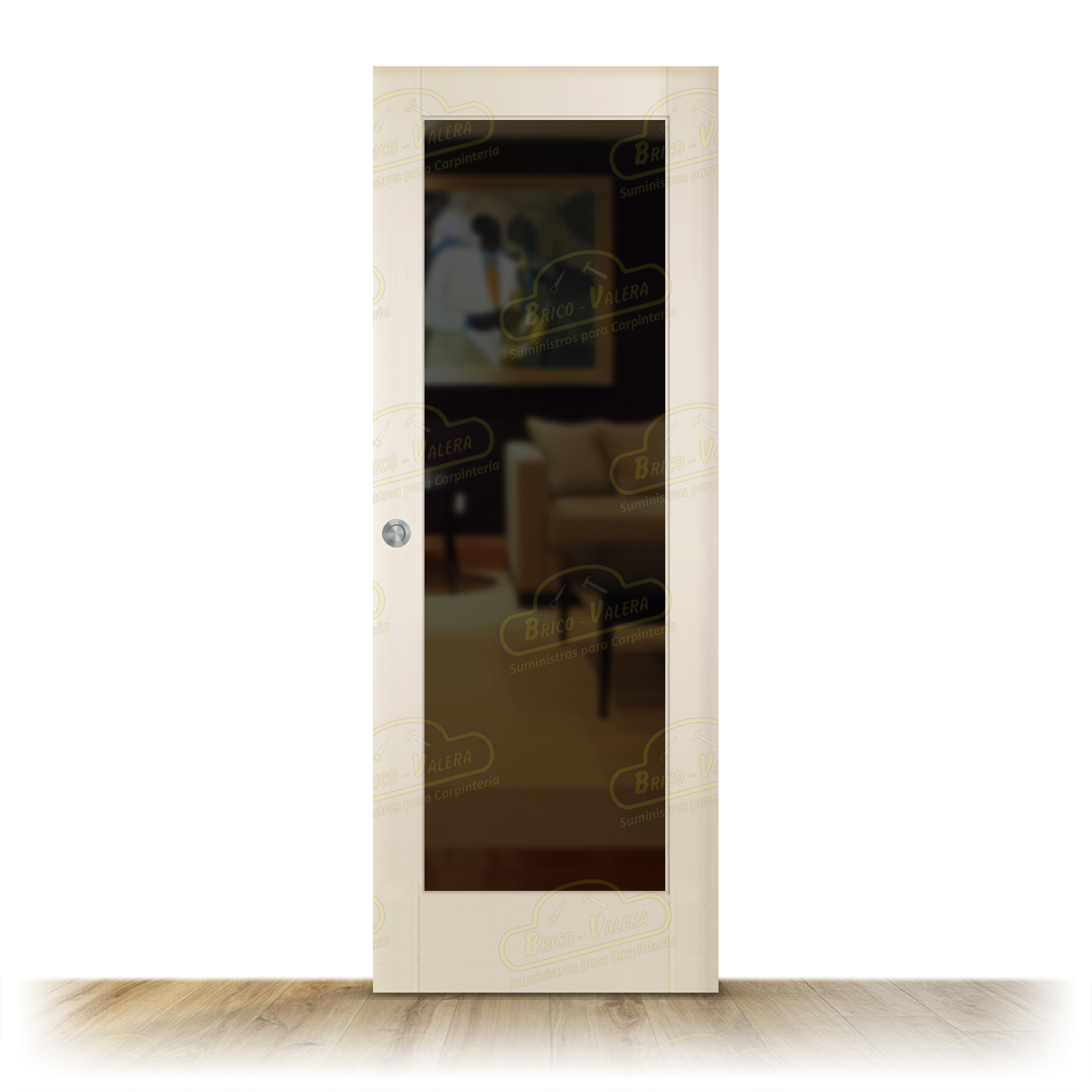 Puerta Corredera PM-1078 V1 de Interior Rústica Lacado Blanco