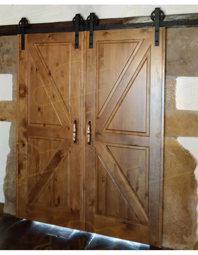 Puertas correderas dobles de salón sin obra (guía vista)