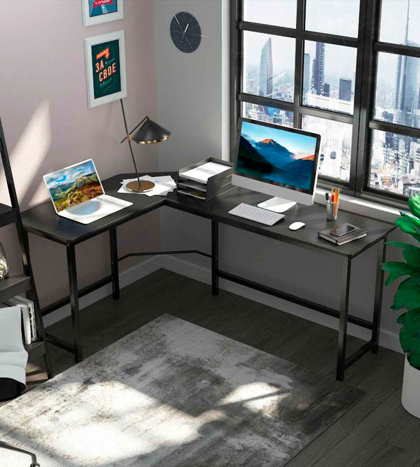 Mesa para ordenador e impresora