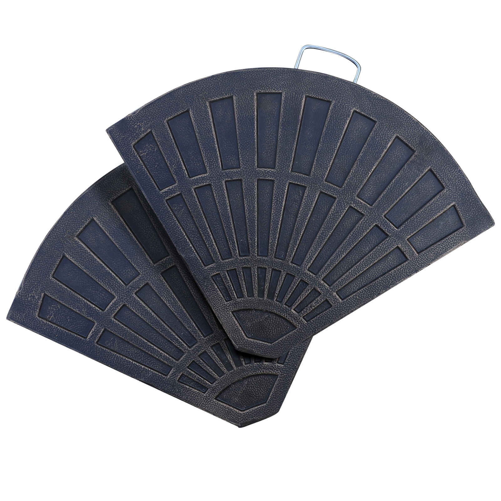 Juego de 2 Piezas Base de Sombrilla Parasol Excéntrico Pies Soporte de Sombrilla Banana de Patio Jardín 66x47x4.2cm Resina