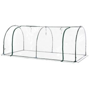 Invernadero caseta 200x100x80cm acero y plastico jardin terraza cultivo plantas