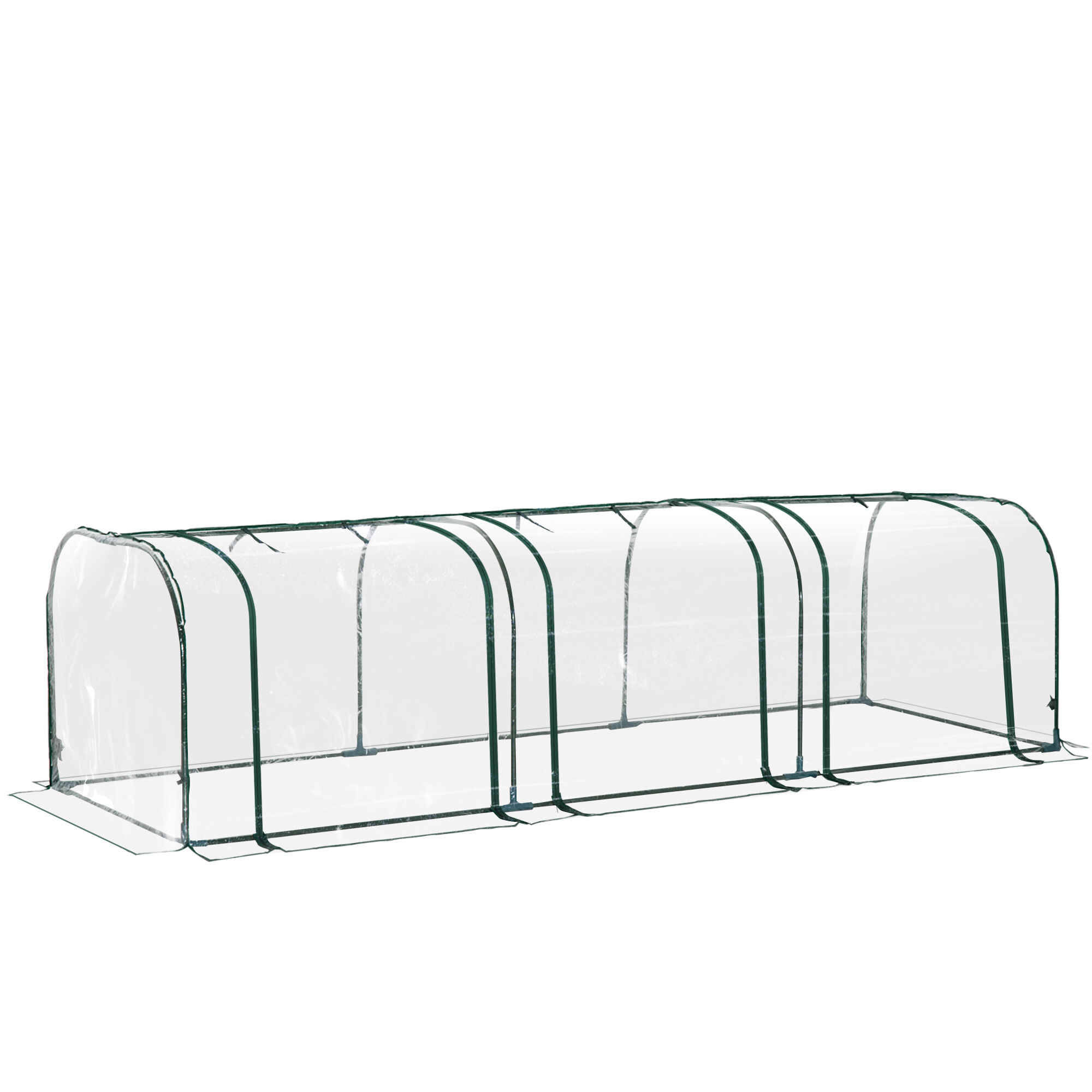 Invernadero Caseta 300x100x80cm para Jardín Terraza Cultivo de Plantas Semilla Invernadero de Jardín Vivero Casero tipo Túnel Marco Acero y PVC