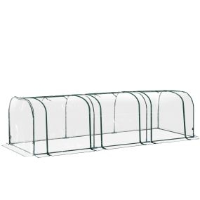Invernadero Caseta 300x100x80cm para Jardín Terraza Cultivo de Plantas Semilla Invernadero de Jardín Vivero Casero tipo Túnel Marco Acero y PVC
