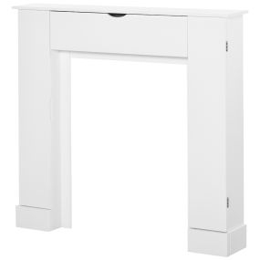 Marco de Chimenea Decorativo con 3 Puertas y Estantes Interiores Ajustables Estructura de Chimenea Moderna para Salón Pasillo 107x18x100 cm Blanco