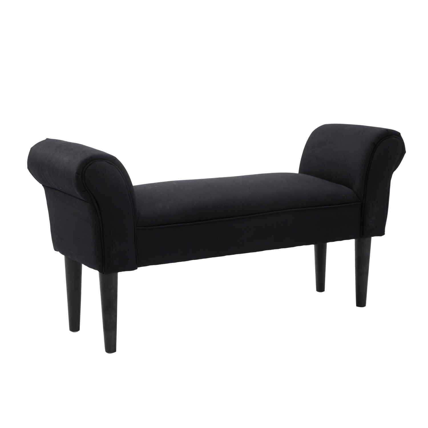 Taburete Pie de Cama Banqueta con Brazos Tapizada tipo Banco de Madera para Dormitorio Salón Recibidor 102x36x51cm Carga 130kg