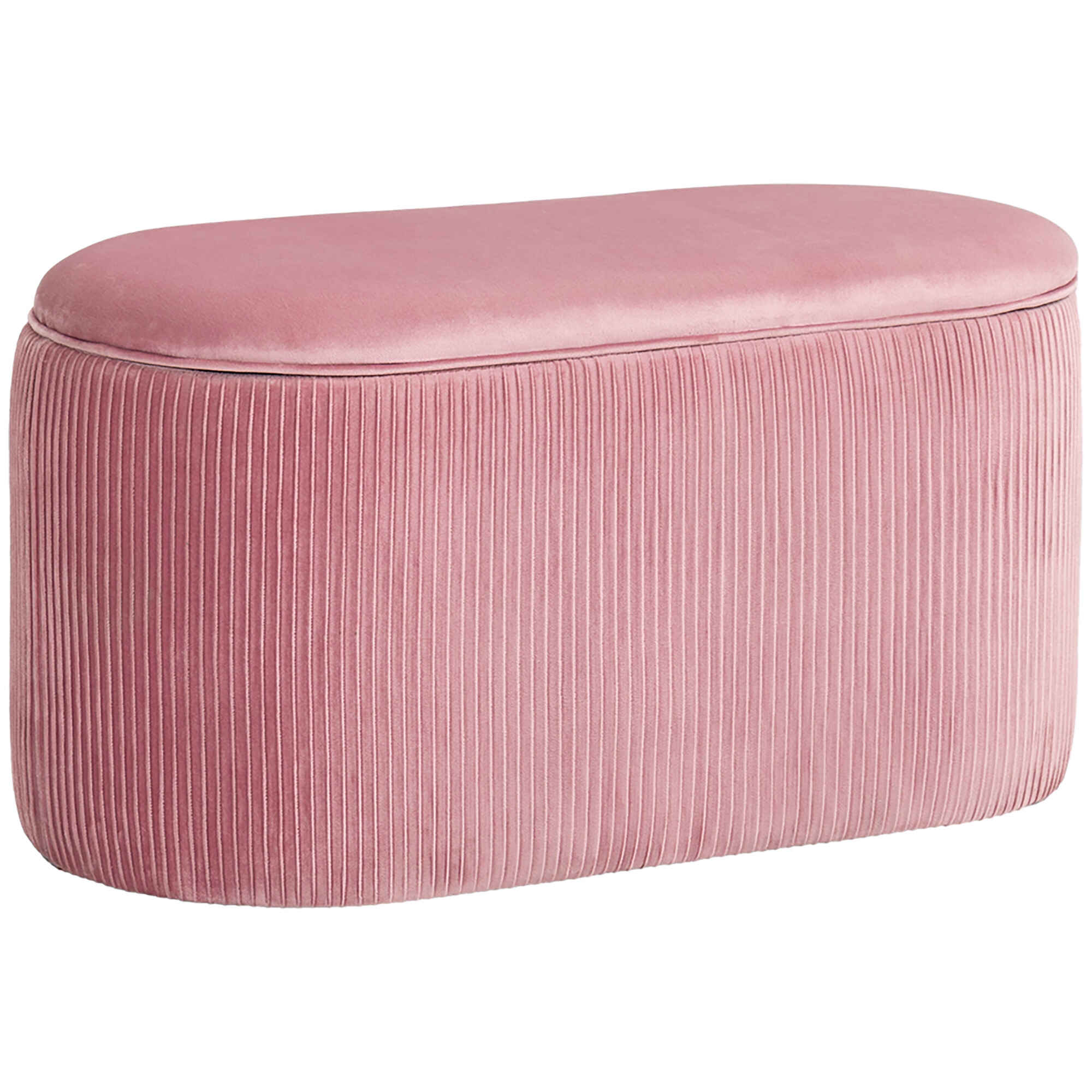 Banco con Espacio de Almacenamiento Otomana Taburete con Asiento Acolchado para Sala de Estar Dormitorio Pasillo Carga Máx. 120 kg 81x40x41 cm Rosa