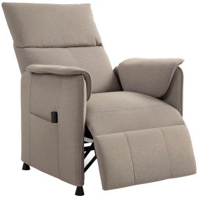Sillón Relax Reclinable Eléctrico Sillón Reclinable Silencioso con Función Memoria Reposapiés Mando a Distancia Bolsillos Laterales Tela Apto para Mascotas para Dormitorio Salón Marrón