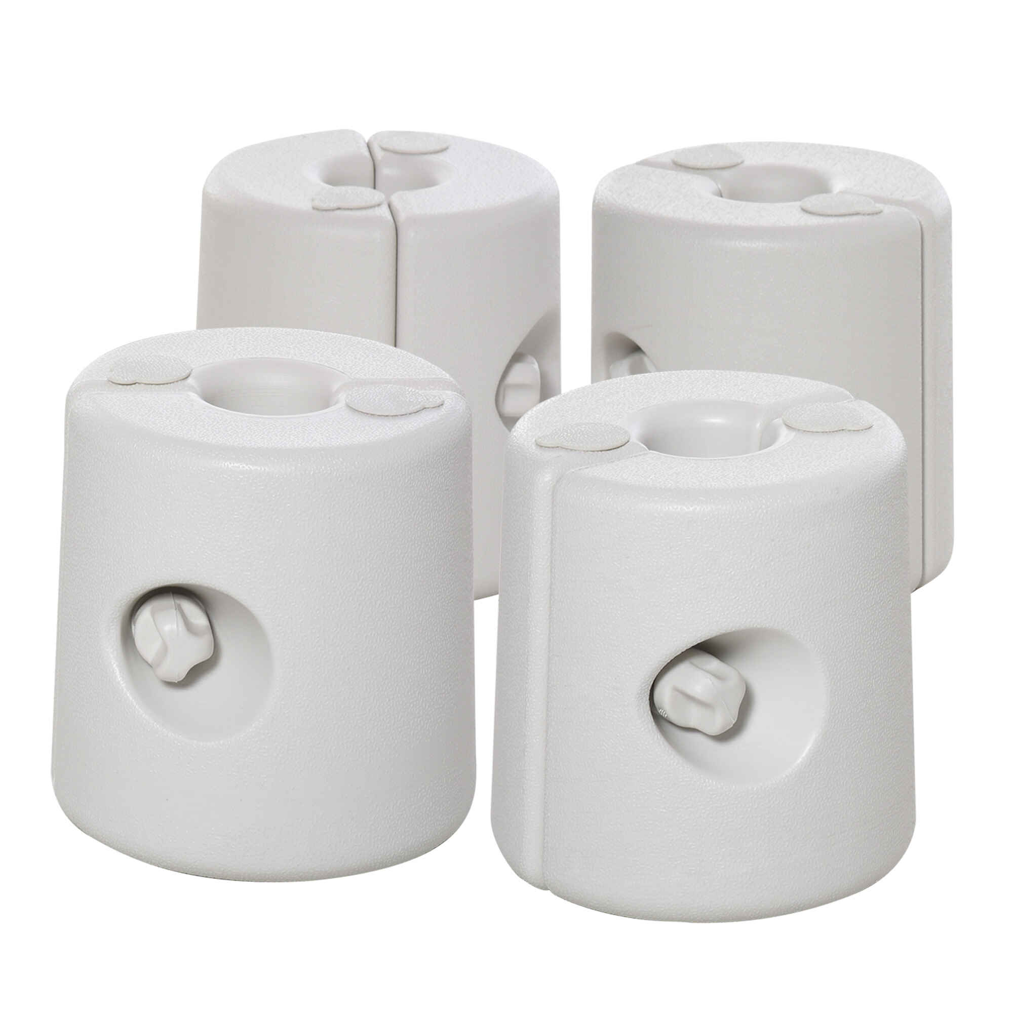 Pack de 4 Pesos para Carpas Plegables Soportes Rellenables con 9 kg de Agua Pesos para Cenador con Perillas de Fijación Ø22/24x25 cm Blanco