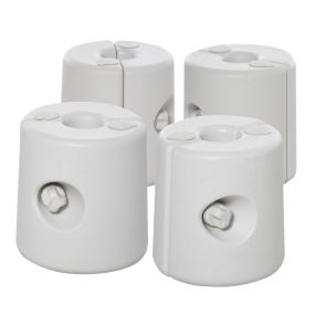 Pack de 4 Pesos para Carpas Plegables Soportes Rellenables con 9 kg de Agua Pesos para Cenador con Perillas de Fijación Ø22/24x25 cm Blanco
