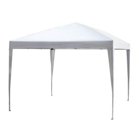 Carpa Plegable Gazebo 3x3 m Cenador Plegable con Altura Ajustable en 3 Niveles Toldo Anti-UV y Bolsa de Transporte para Camping Fiestas Blanco