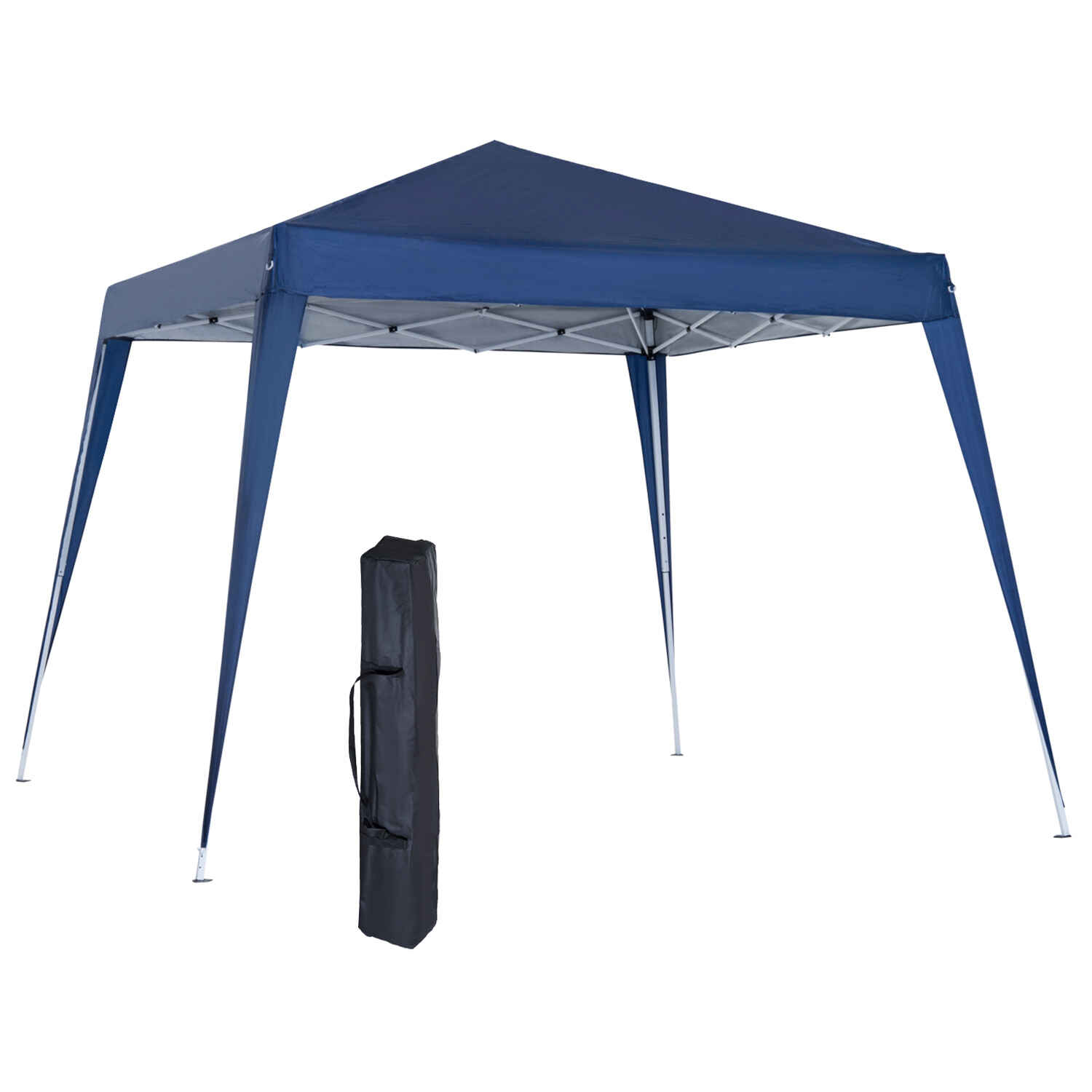 Carpa Plegable 2,4x2,4m Cenador de Jardín Impermeable Diseño Pop Up de Acero y Cubierta de Tela Gazebo para Exterior Azul