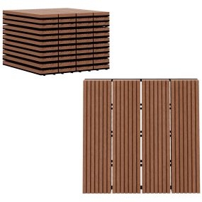 Set de 11 Piezas Baldosas de Exterior 30x30 cm 1 m² Suelo de Jardín Exterior Antideslizantes y Resistentes al Clima de Fácil Instalación para Jardín Terraza Balcón Marrón