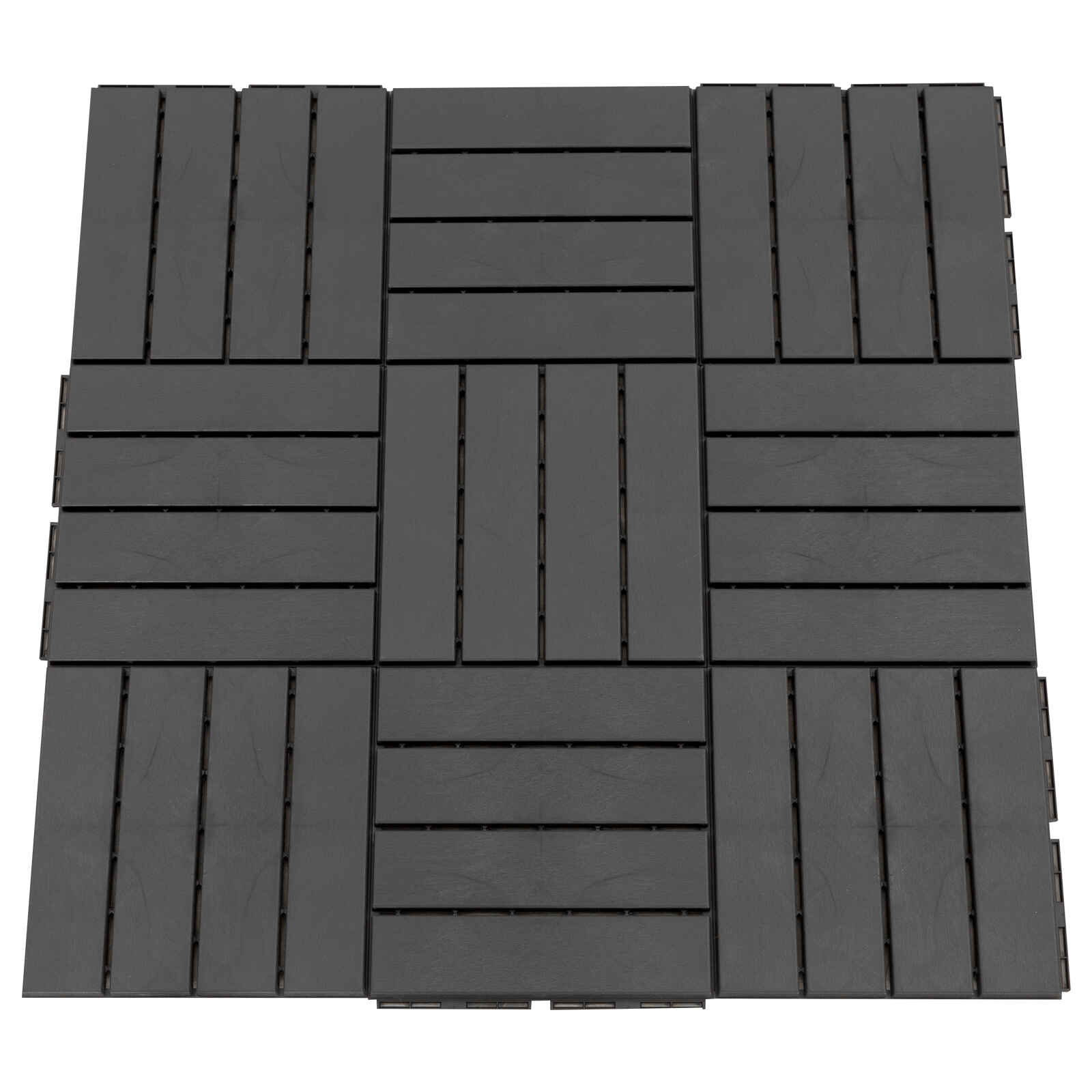 Baldosas Cuadradas para Suelos Antideslizantes Exteriores Interiores Paquete de 9 Piezas 0.81 m² 30x30 cm Negro
