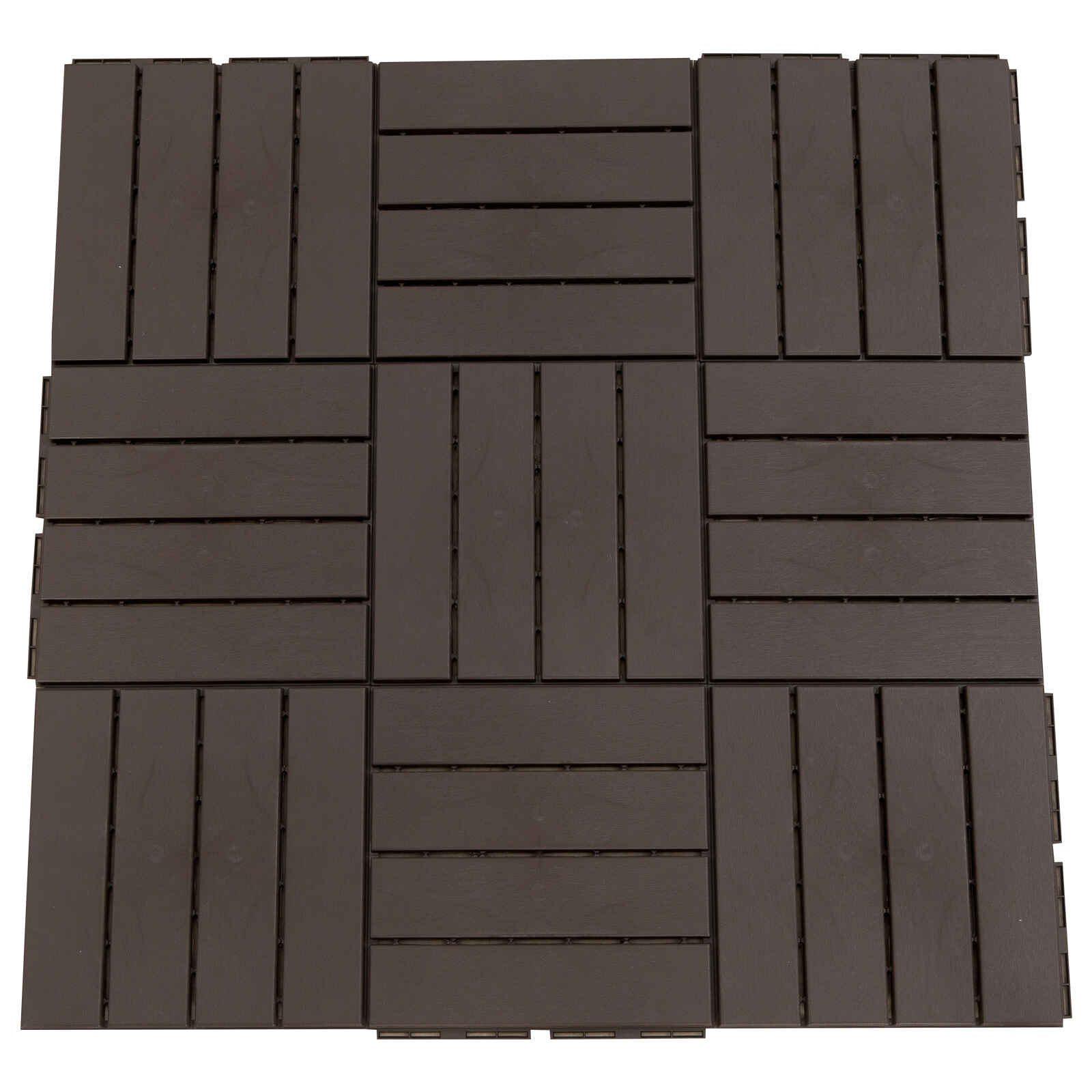 Baldosas Cuadradas para Suelos Antideslizantes Exteriores Interiores Paquete de 9 Piezas 0.81 m² 30x30 cm Marrón