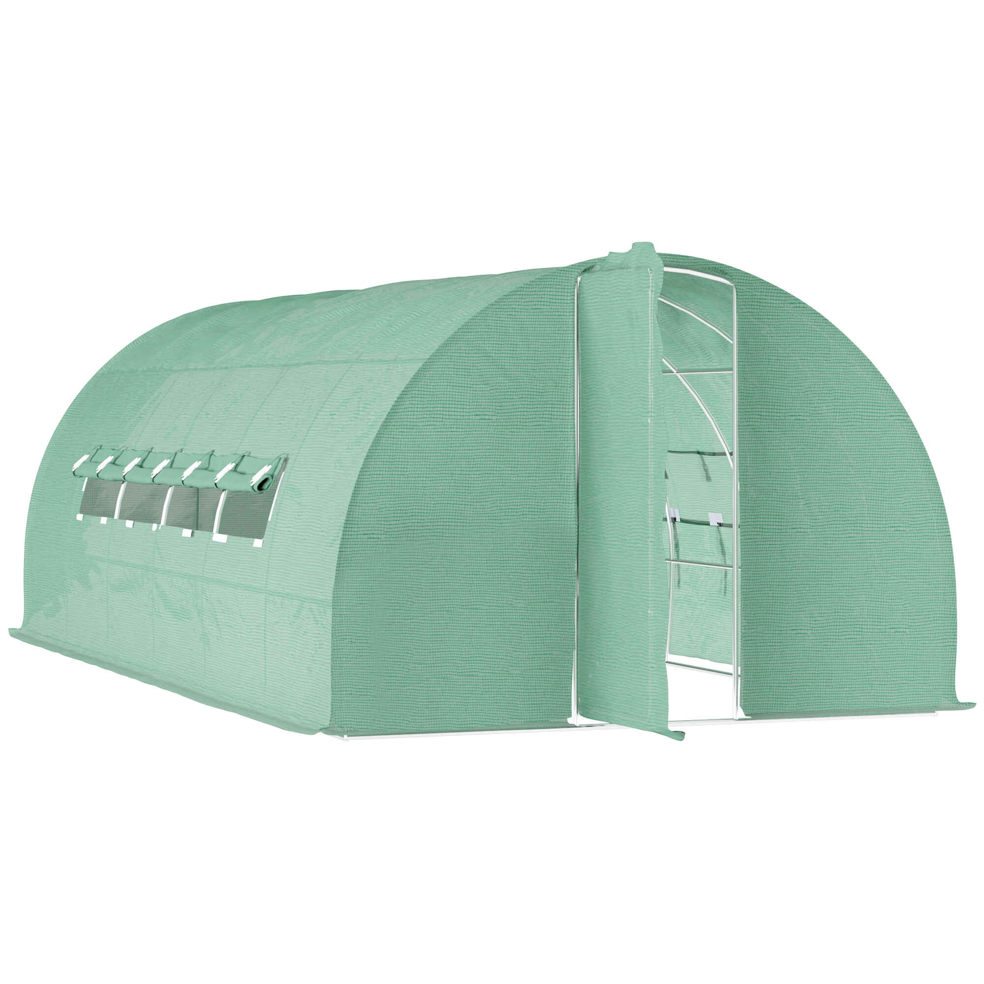 Invernadero de Jardines y Huertos con Ventanas para Cultivos Plantas y Verduras 6x3x2 m Cubierta de PE 140 g/㎡ Material de Acero