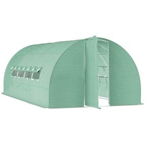 Invernadero de Jardines y Huertos con Ventanas para Cultivos Plantas y Verduras 6x3x2 m Cubierta de PE 140 g/㎡ Material de Acero