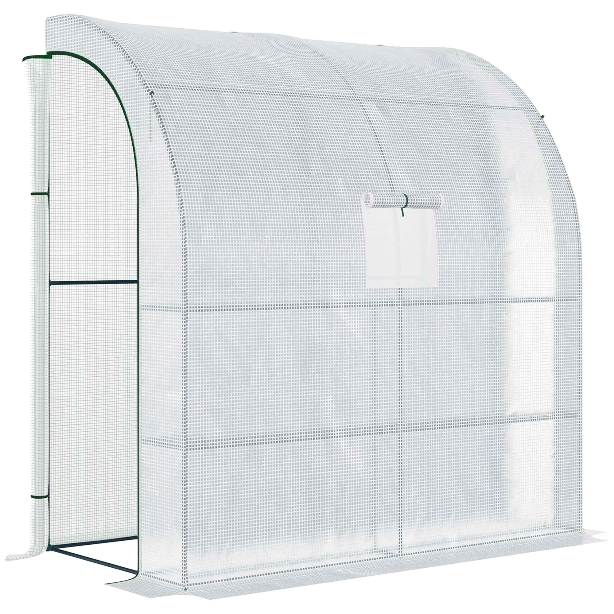 Invernadero Pequeño Invernadero de Exterior con Ventanas Estantes de 3 Niveles y Marco de Acero Invernadero para Cultivar Plantas Flores 200x100x215 cm Blanco