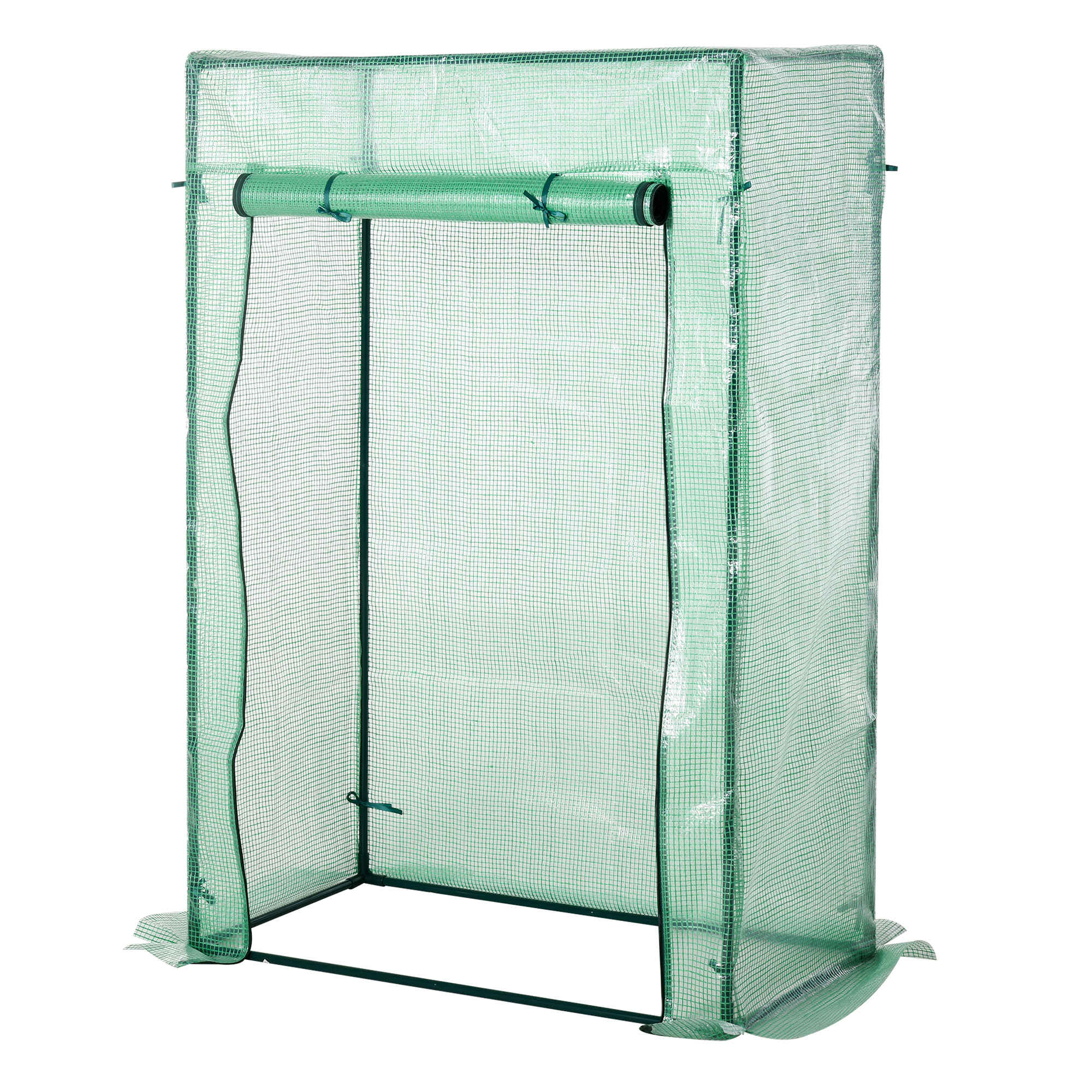 Invernadero con Puerta Enrollable y Estructura de Acero Invernadero de Jardín Terraza Patio para Cultivo de Plantas 100x50x150 cm Verde