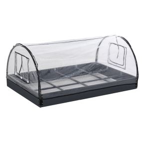 Mini Invernadero Túnel de Jardín 2 en 1 Huerto Urbano con Cubierta de PVC y Ventanas Enrollables para Cultivo Flores Plantas Verduras 120x79x53 cm Transparente