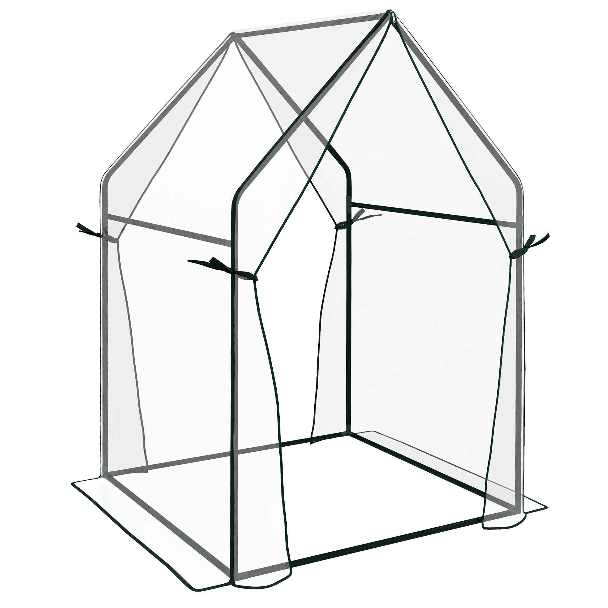 Invernadero de Jardín Invernadero de Terraza con 2 Puertas con Cremallera Anti-UV para Cultivo de Plantas Flores Verduras 90x90x145 cm Transparente