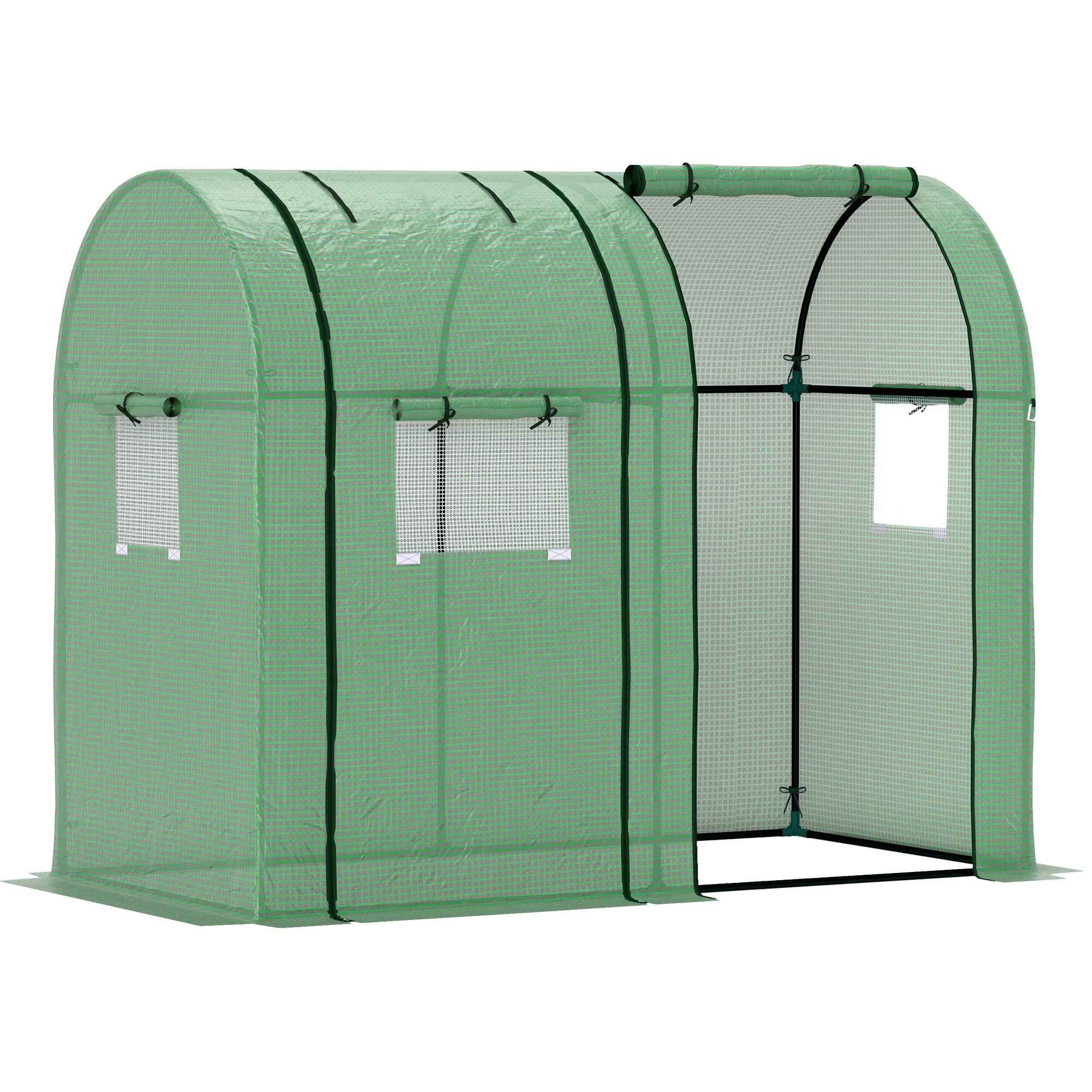 Invernadero de Jardín Invernadero Resistente con 4 Ventanas 2 Puertas Enrollables con Cremallera Anti-UV para Cultivo de Plantas Flores Tomates en Terraza Patio 185x94x150 cm Verde