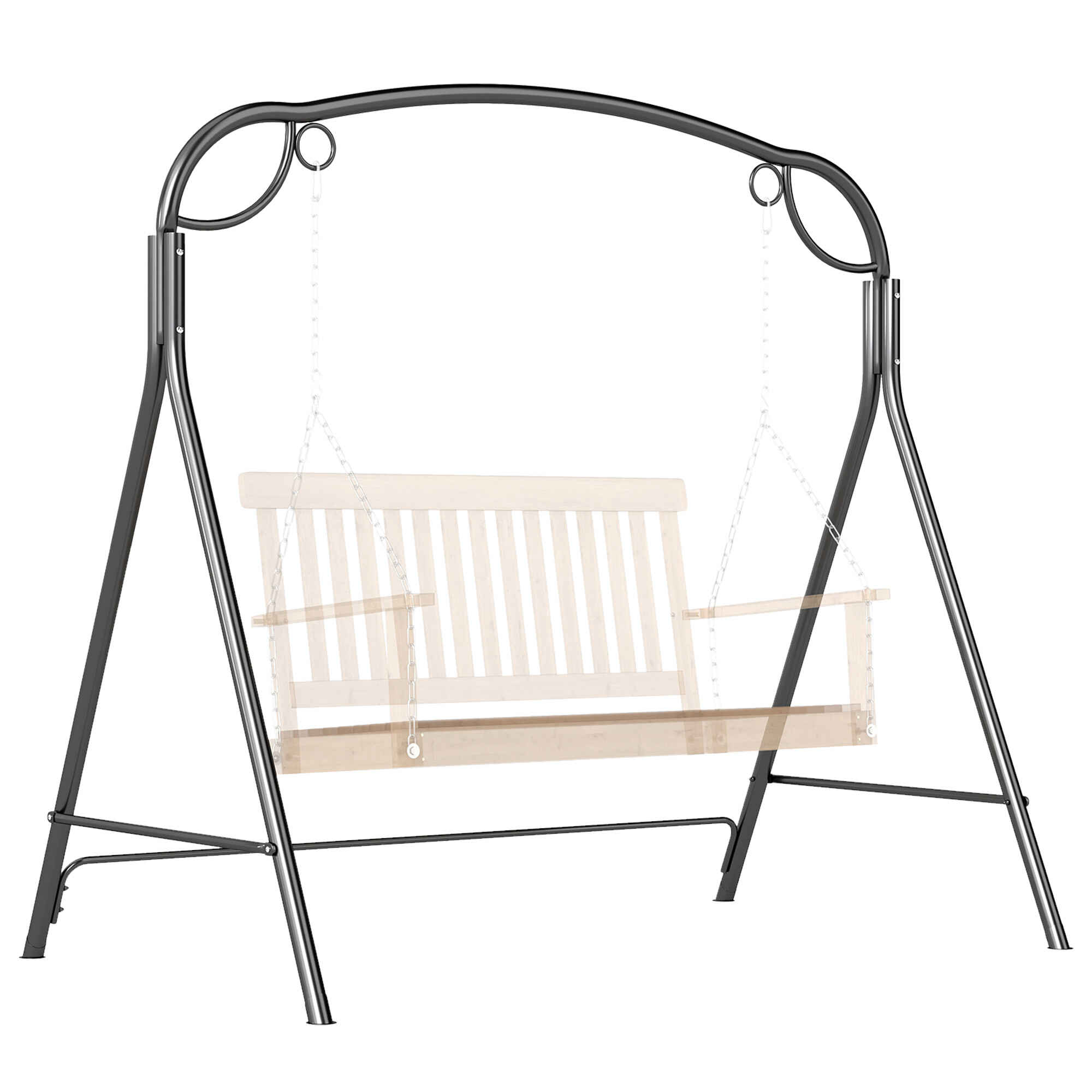 Soporte para Columpio de Metal Estructura de Columpio Resistente con Patas en Forma de A Carga 220 kg para Jardín Parque Patio Porche 172x126x170 cm Bronce