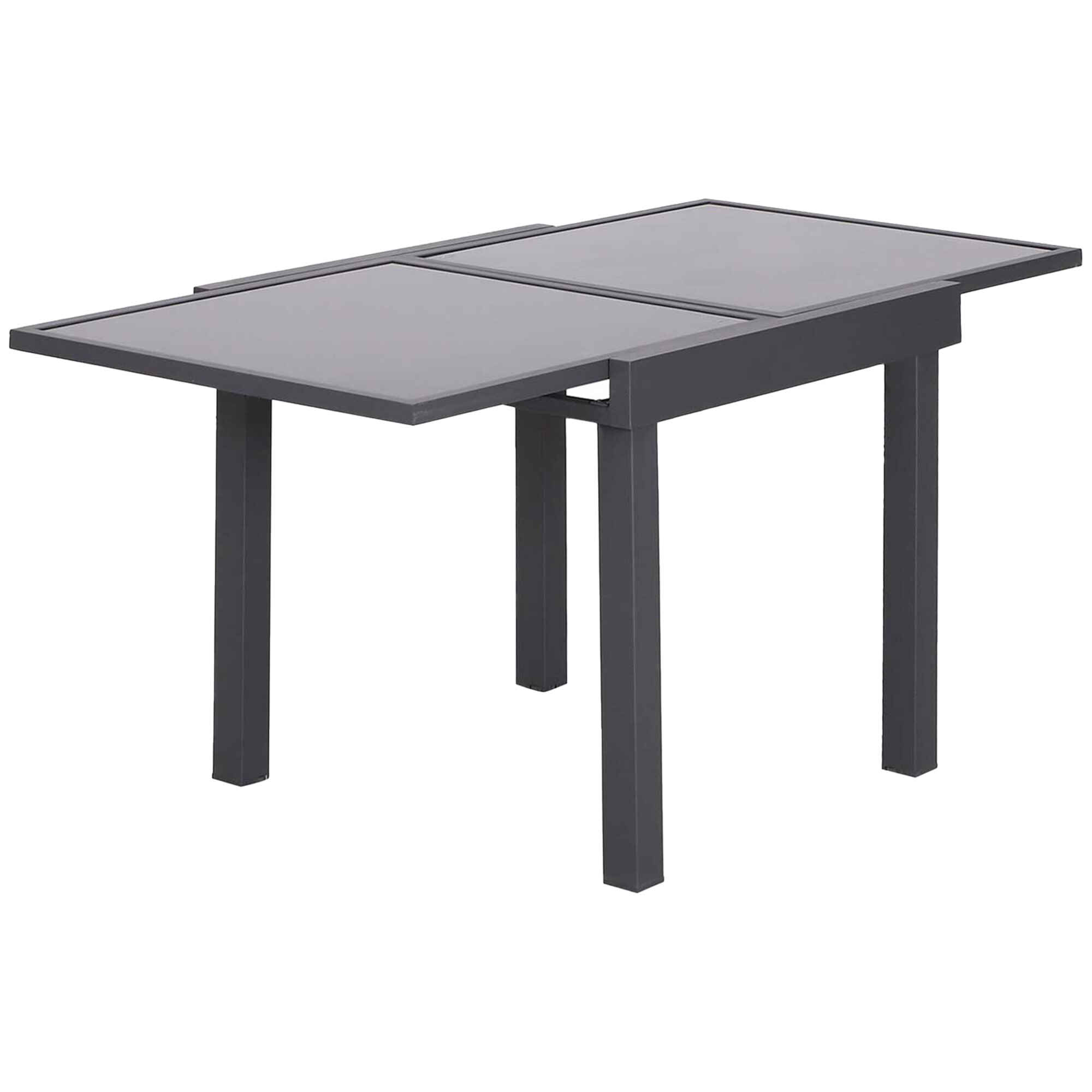 Mesa de Jardín Mesa Extendida de Aluminio Mesa de Comedor Rectangular Tabla Vidrio Templado Carga 50kg para Terraza Patio Exterior Ofrecer Espacio Extra