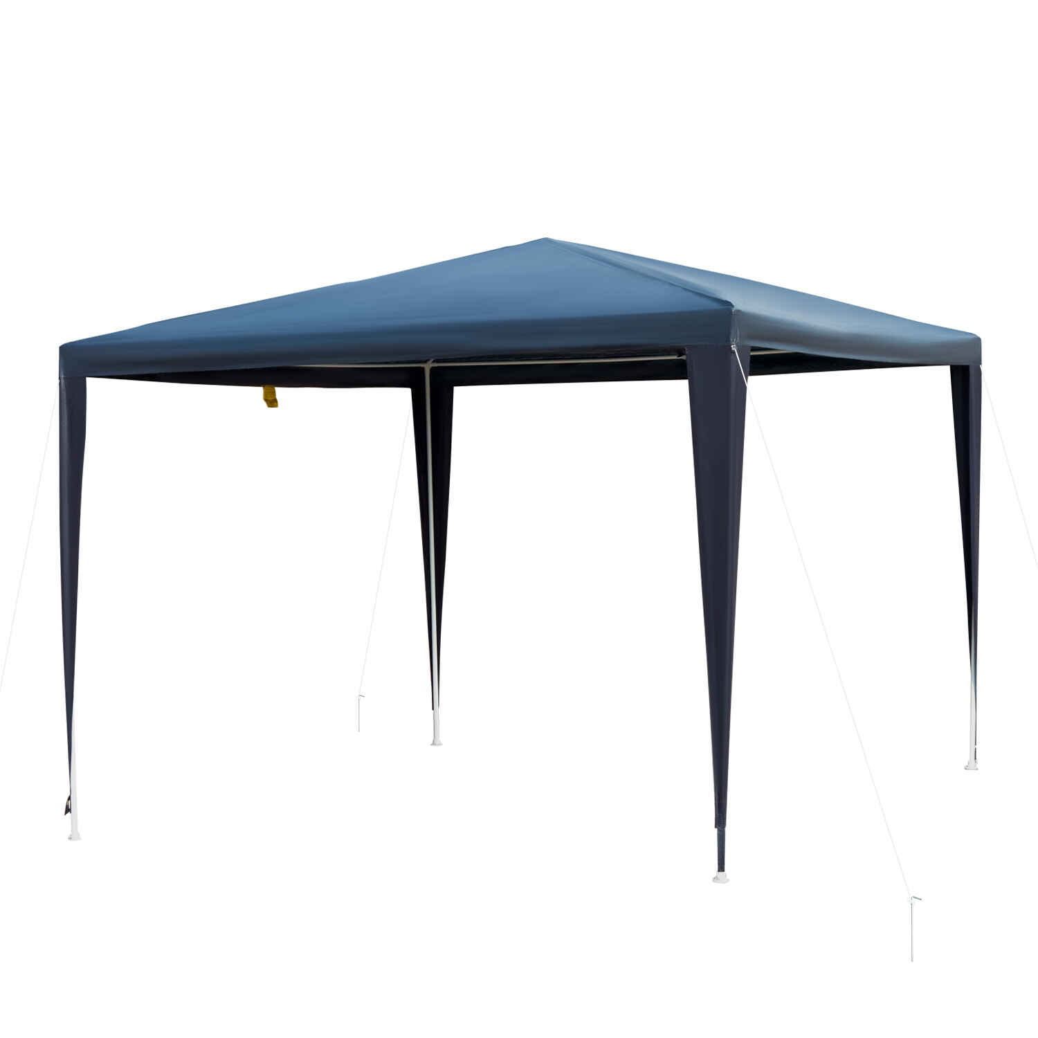Carpa Desmontable Impermeable 2,95x2,95x2,45m Pabellón de Jardín de Tubo de Acero Pérgola de Color Azul Oscuro
