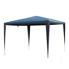 Carpa Desmontable Impermeable 2,95x2,95x2,45m Pabellón de Jardín de Tubo de Acero Pérgola de Color Azul Oscuro