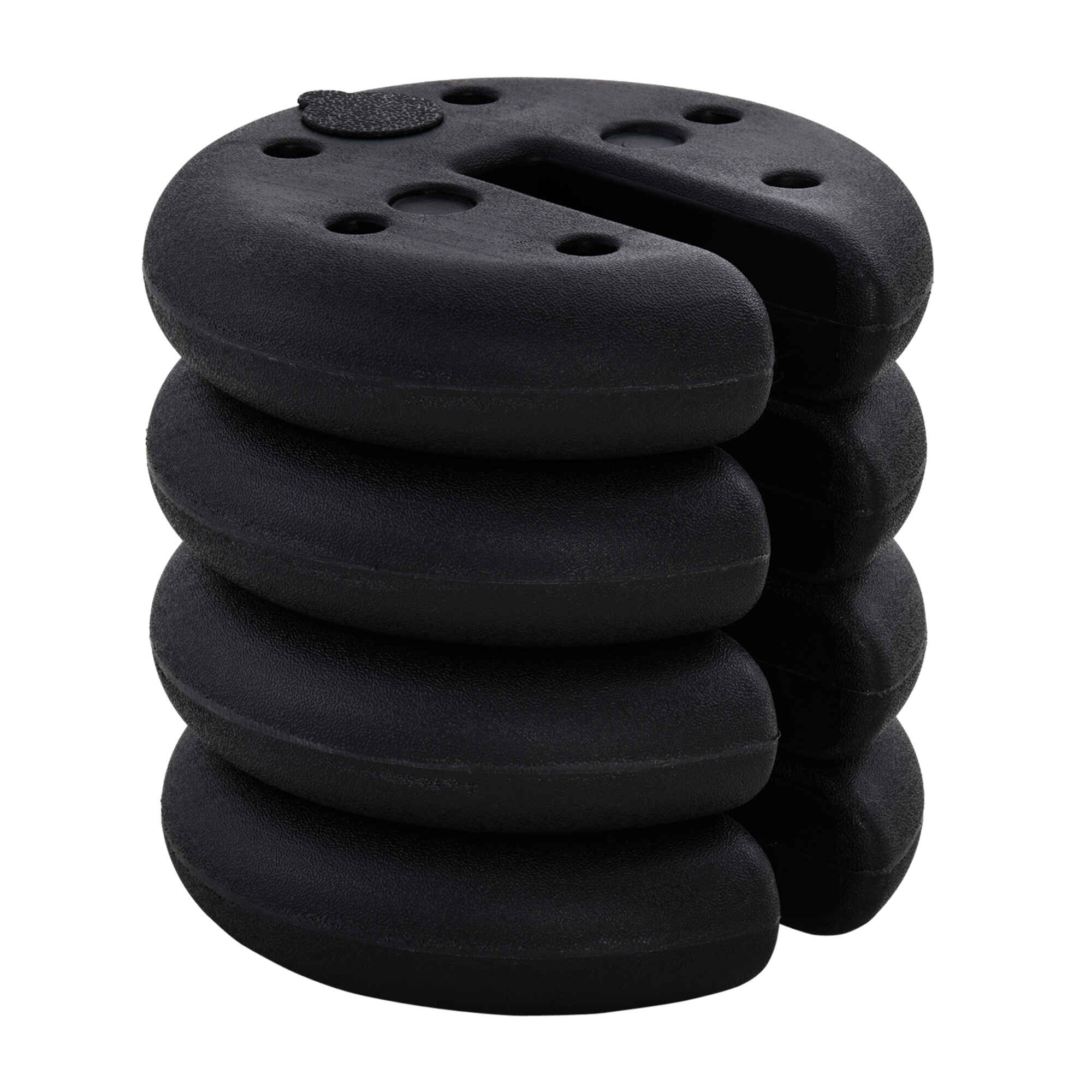 Juego de 4 Pesos para Gazebo Rellenable Arena Cemento Base Peso Parasol Pie de Soporte para Carpa Base ponderada Φ25x6 cm