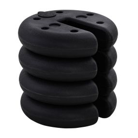 Juego de 4 Pesos para Gazebo Rellenable Arena Cemento Base Peso Parasol Pie de Soporte para Carpa Base ponderada Φ25x6 cm