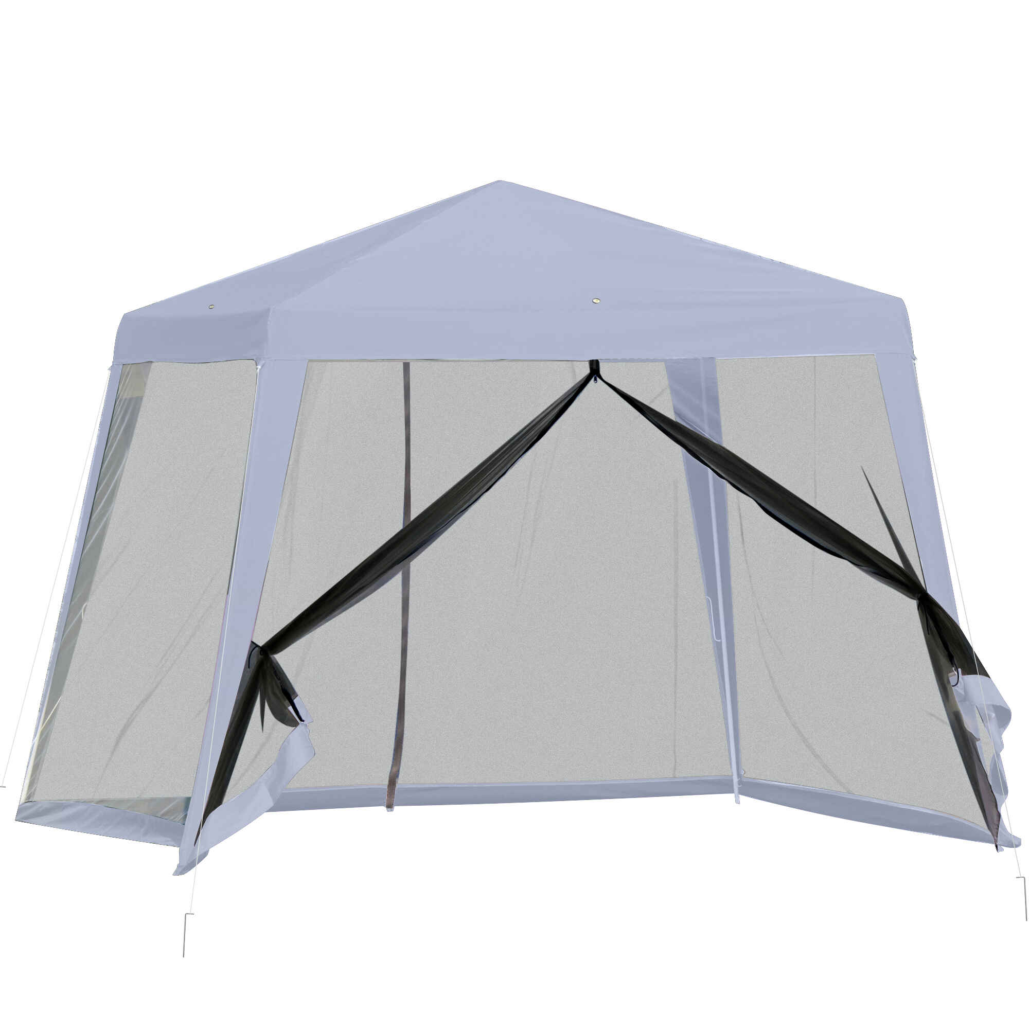 Carpa de Jardín 3x3 m Cenador con 4 Partes Laterales Mosquitera con Cremallera Protección UV Impermeable para Patio Exterior Eventos Fiesta Gris