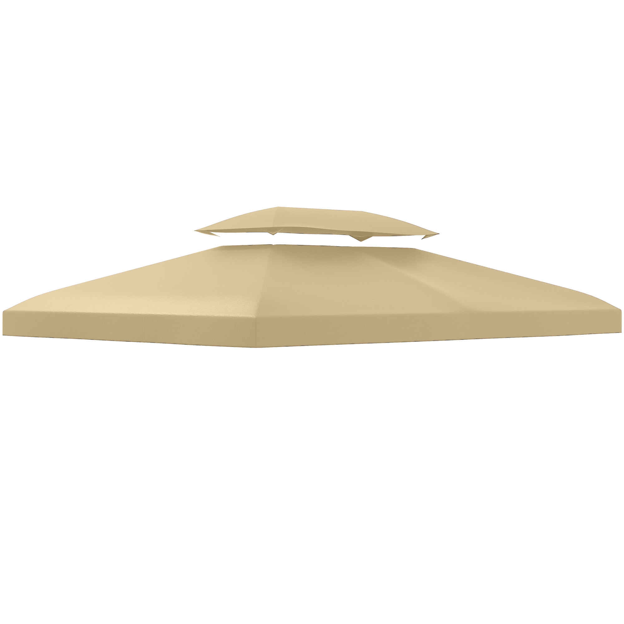 Techo de Repuesto para Cenador 4x3 m de 2 Niveles Toldo para Pérgola Recambio con 10 Orificios de Drenaje Cubierta de Repuesto para Gazebo Pabellón Exterior Crema