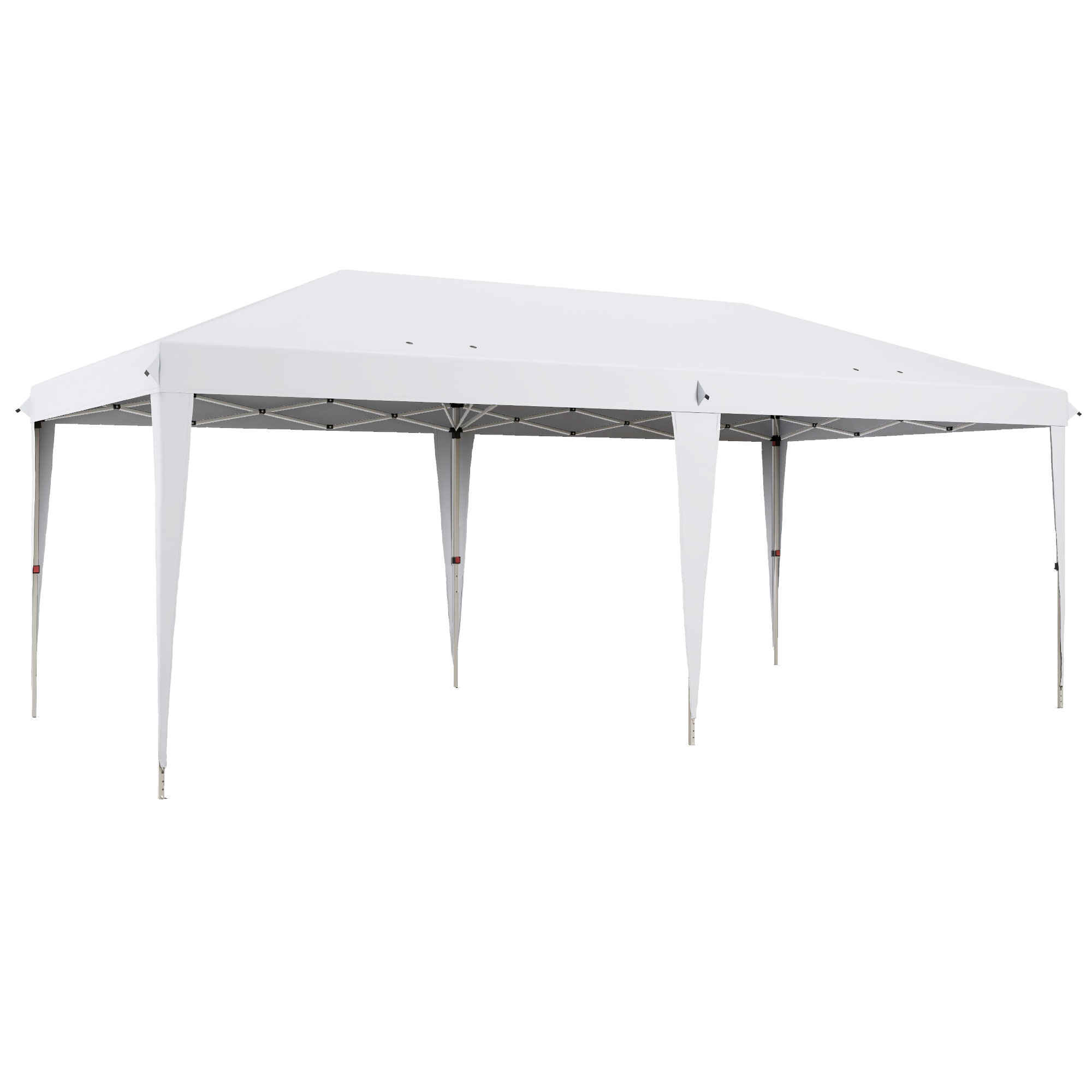 Carpa Plegable Gazebo 6x3 m Cenador Plegable con Altura Ajustable en 3 Niveles Toldo Anti-UV y Bolsa de Transporte para Camping Fiestas Blanco