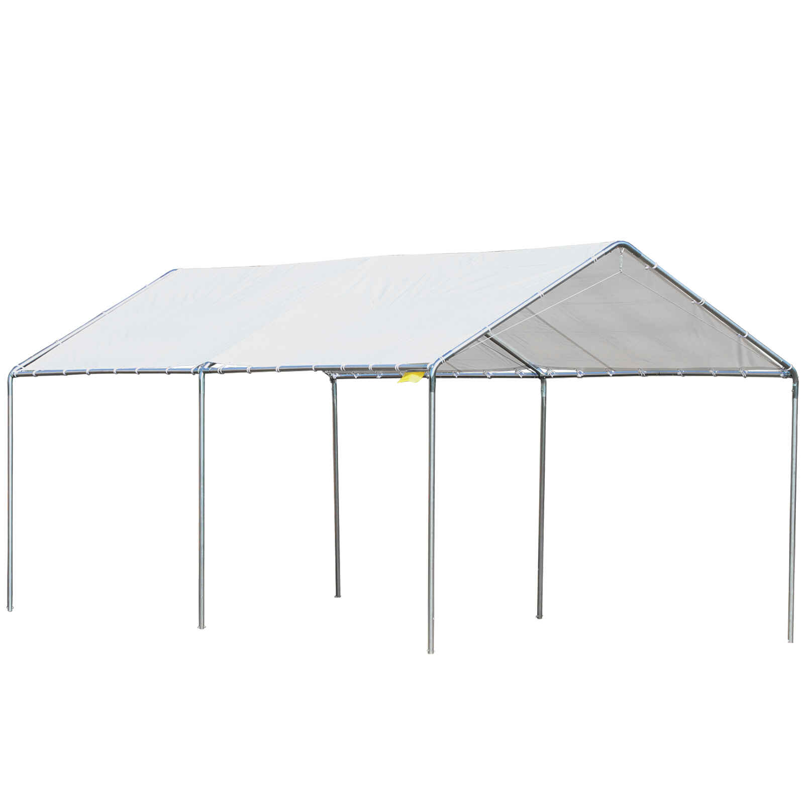 Cochera Exterior 3x6 m Carpa Garaje para Coche Impermeable con Toldo de Tela PE y Marco de Acero Galvanizado Pabellón Gazebo para Jardín Patio Blanco