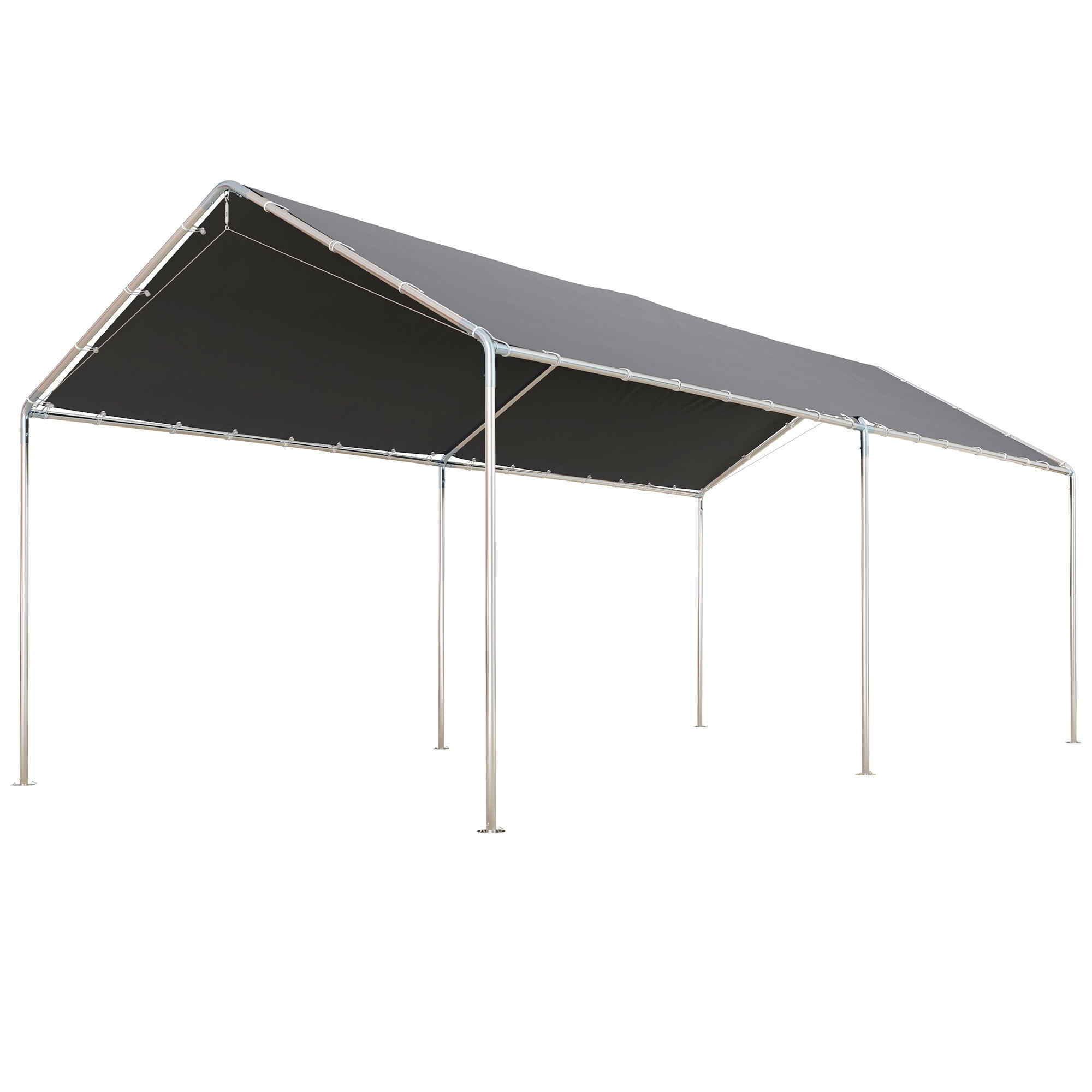 Cochera Exterior 3x6 m Carpa Garaje para Coche Impermeable con Toldo de Tela PE y Marco de Acero Galvanizado Pabellón Gazebo para Jardín Patio Gris