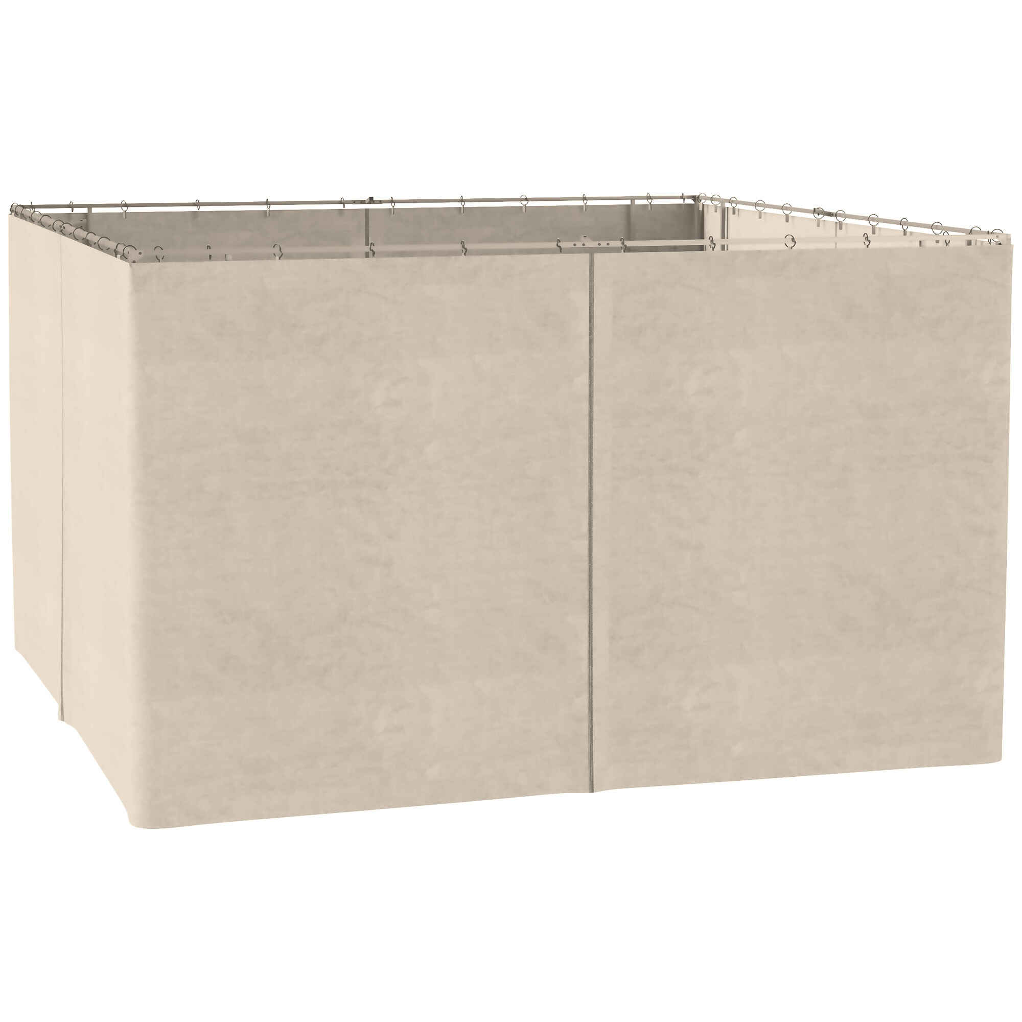4 Paredes Laterales para Cenador 3,5x2 m Laterales para Gazebo Universal con Ganchos y Anillos en C para Pérgola Carpa Beige