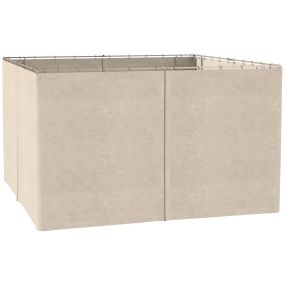 4 Paredes Laterales para Cenador 3,5x2 m Laterales para Gazebo Universal con Ganchos y Anillos en C para Pérgola Carpa Beige