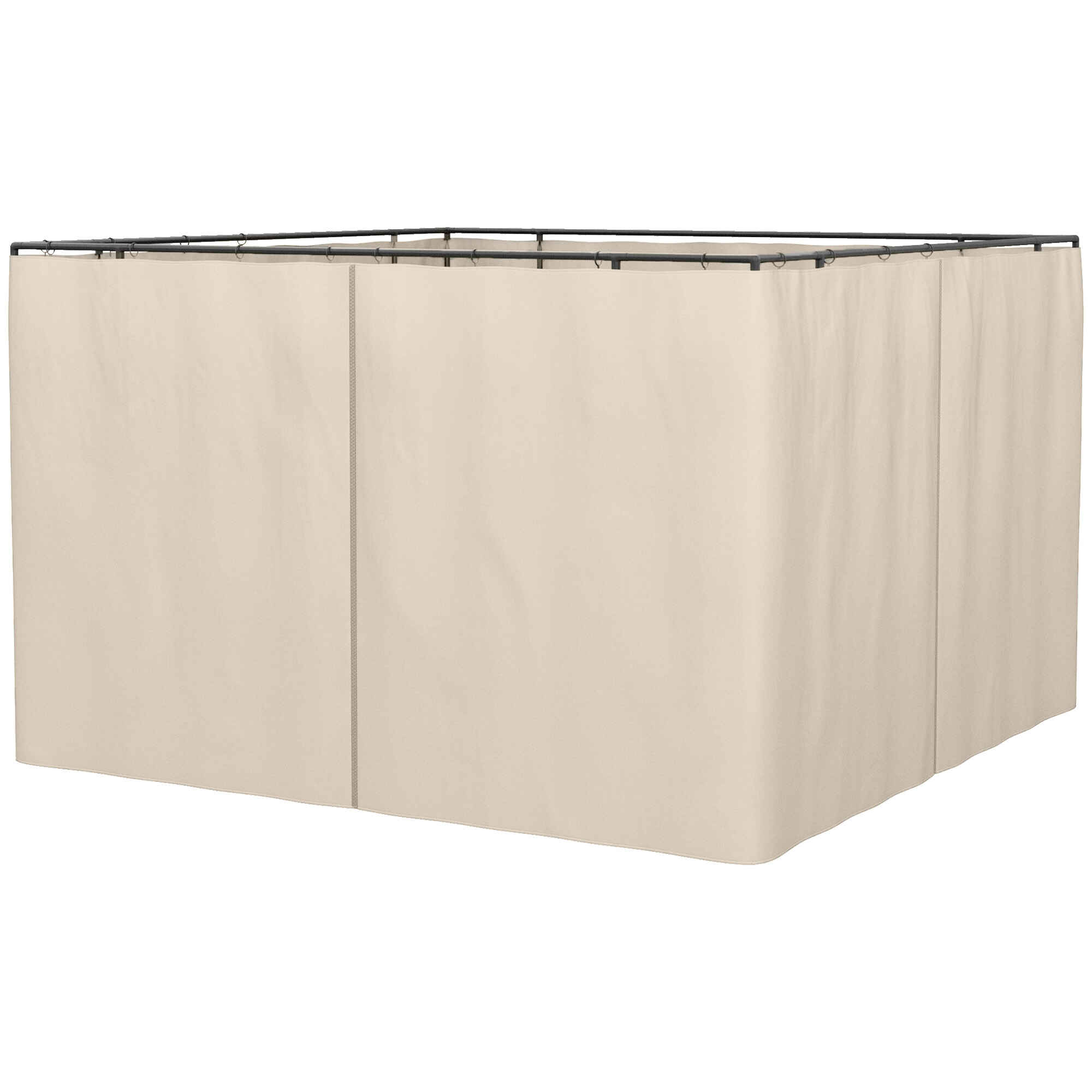 4 Paredes Laterales para Cenador 3x2 m Laterales para Gazebo Universal con Ganchos y Anillos en C para Pérgola Carpa Beige
