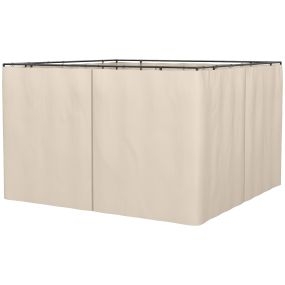 4 Paredes Laterales para Cenador 3x2 m Laterales para Gazebo Universal con Ganchos y Anillos en C para Pérgola Carpa Beige
