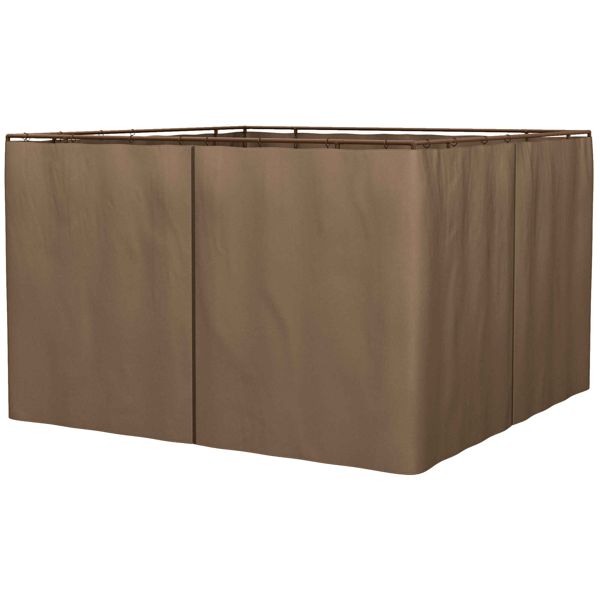 4 Paredes Laterales para Cenador 3x2 m Laterales de Carpa con Ganchos Cortinas sin Ventanas Reemplazo Lateral para Carpa de Jardín Exterior Fiesta Marrón