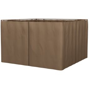 4 Paredes Laterales para Cenador 3x2 m Laterales de Carpa con Ganchos Cortinas sin Ventanas Reemplazo Lateral para Carpa de Jardín Exterior Fiesta Marrón