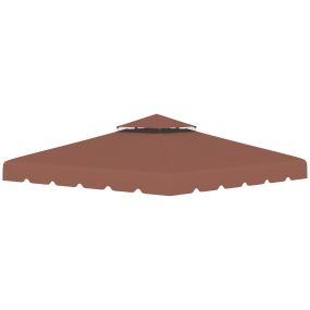 Techo de Repuesto para Cenador 3x3 m Cubierta de Repuesto con Techo Doble con 8 Orificios de Drenaje Toldo de Recambio para Pabellón Gazebo Café