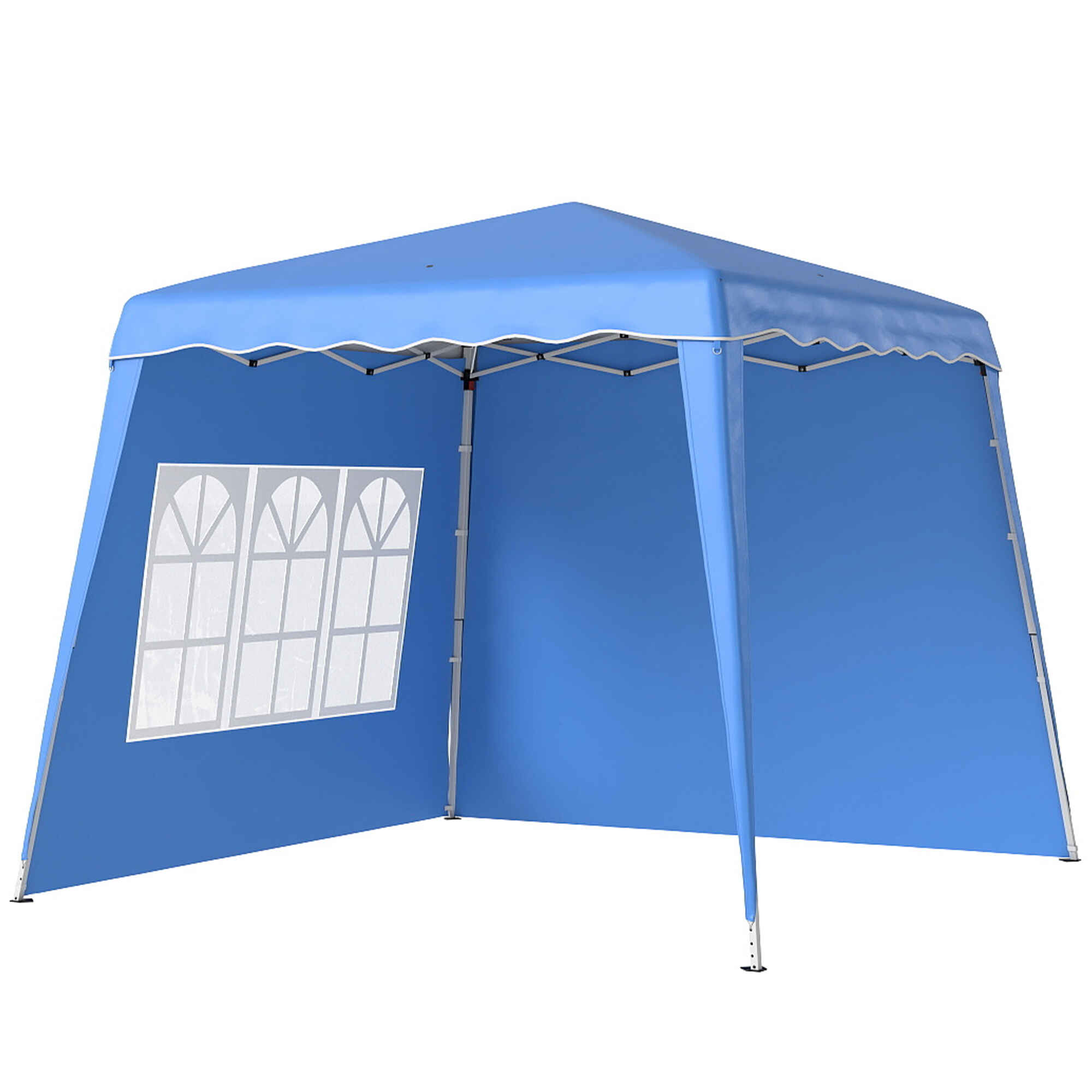 Carpa Plegable Pop-up 3x3 m Cenador Pabellón de Jardín con 2 Paredes Laterales Altura Ajustable y Bolsa de Transporte Protección UV50+ Impermeable Gazebo para Camping Fiestas Exterior Azul
