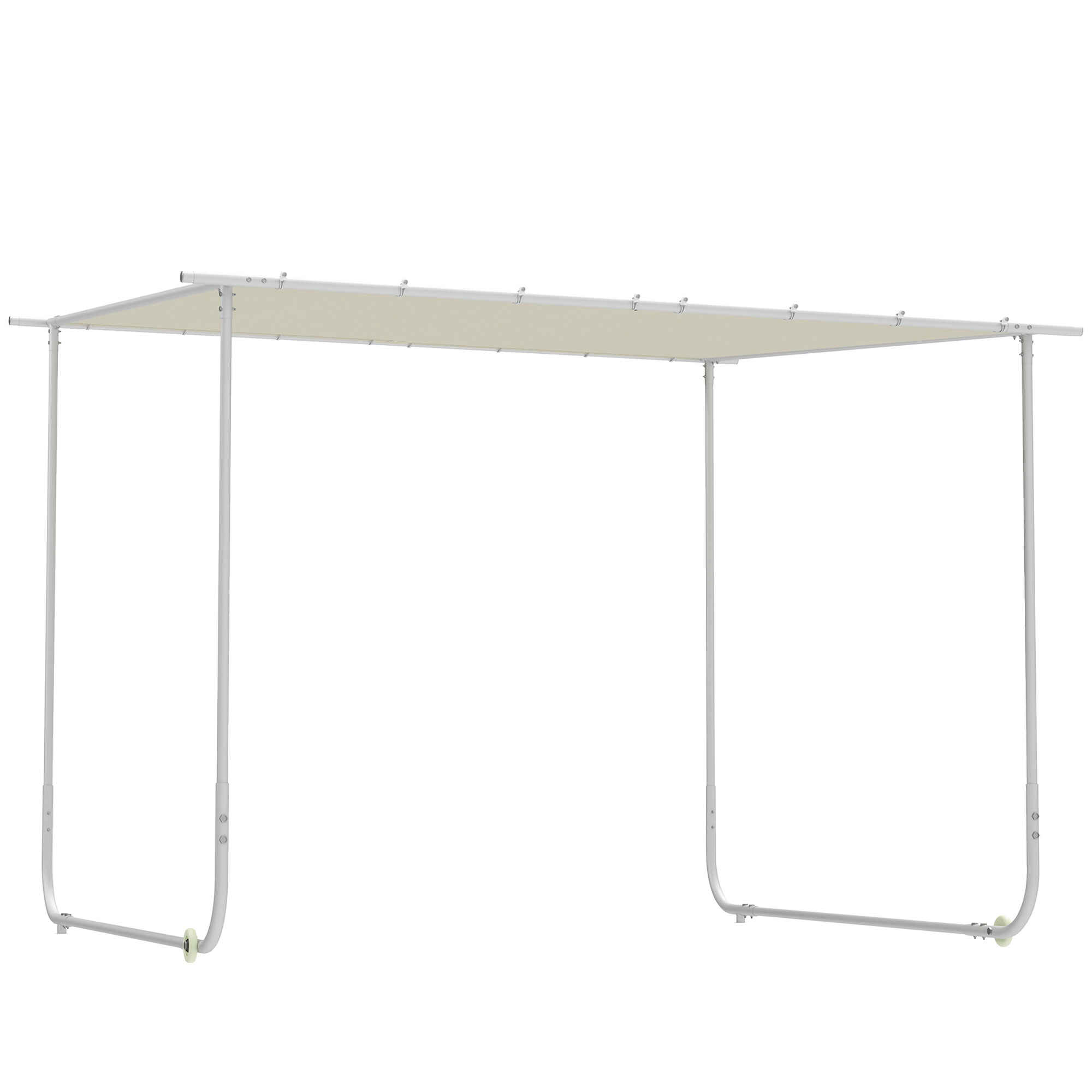 Pérgola 3x3 m Cenador de Jardín con Ruedas Protección UV 30+ Impermeable Sacos de Arena y Marco de Acero para Patio Terraza Balcón Crema