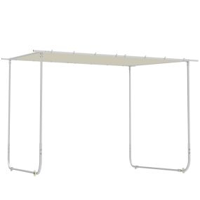 Pérgola 3x3 m Cenador de Jardín con Ruedas Protección UV 30+ Impermeable Sacos de Arena y Marco de Acero para Patio Terraza Balcón Crema