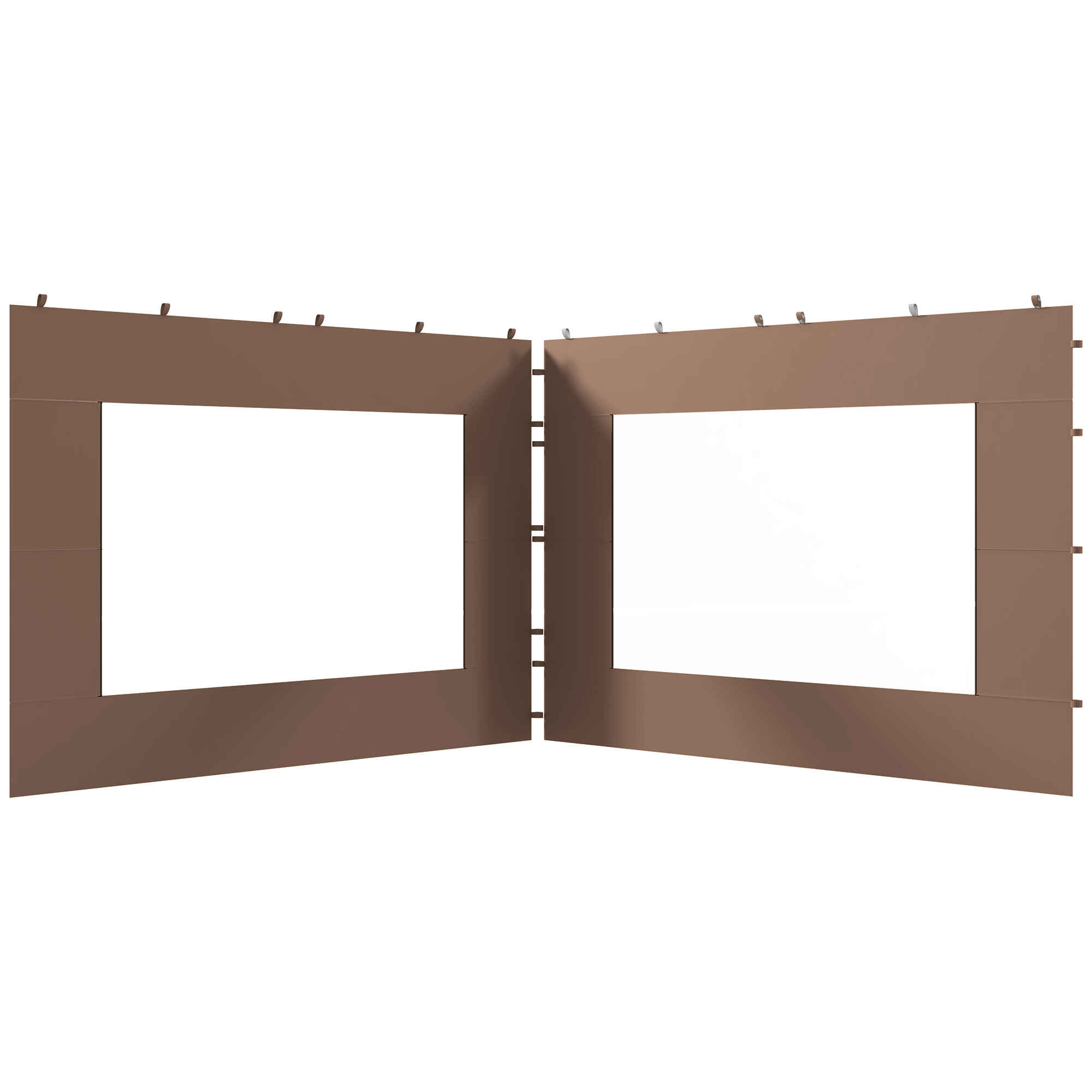 Paredes Laterales para Carpa de 2 Paneles 295x195 cm Paredes Laterales de Repuesto de Tela con Ventana para Carpas de 6x3 m 3x3 m Marrón