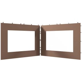 Paredes Laterales para Carpa de 2 Paneles 295x195 cm Paredes Laterales de Repuesto de Tela  con Ventana para Carpas de 6x3 m 3x3 m Marrón